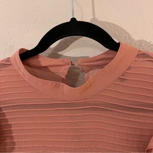 Who What Wear Pink Ruffle Sleeve Tiered Mini Dress XL Lined Crochet Detail